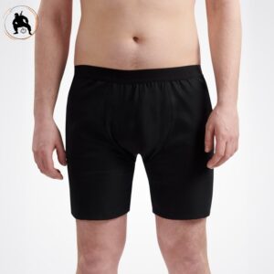 Anti Geruch Herrenunterhose mit langem Bein schwarz vorne