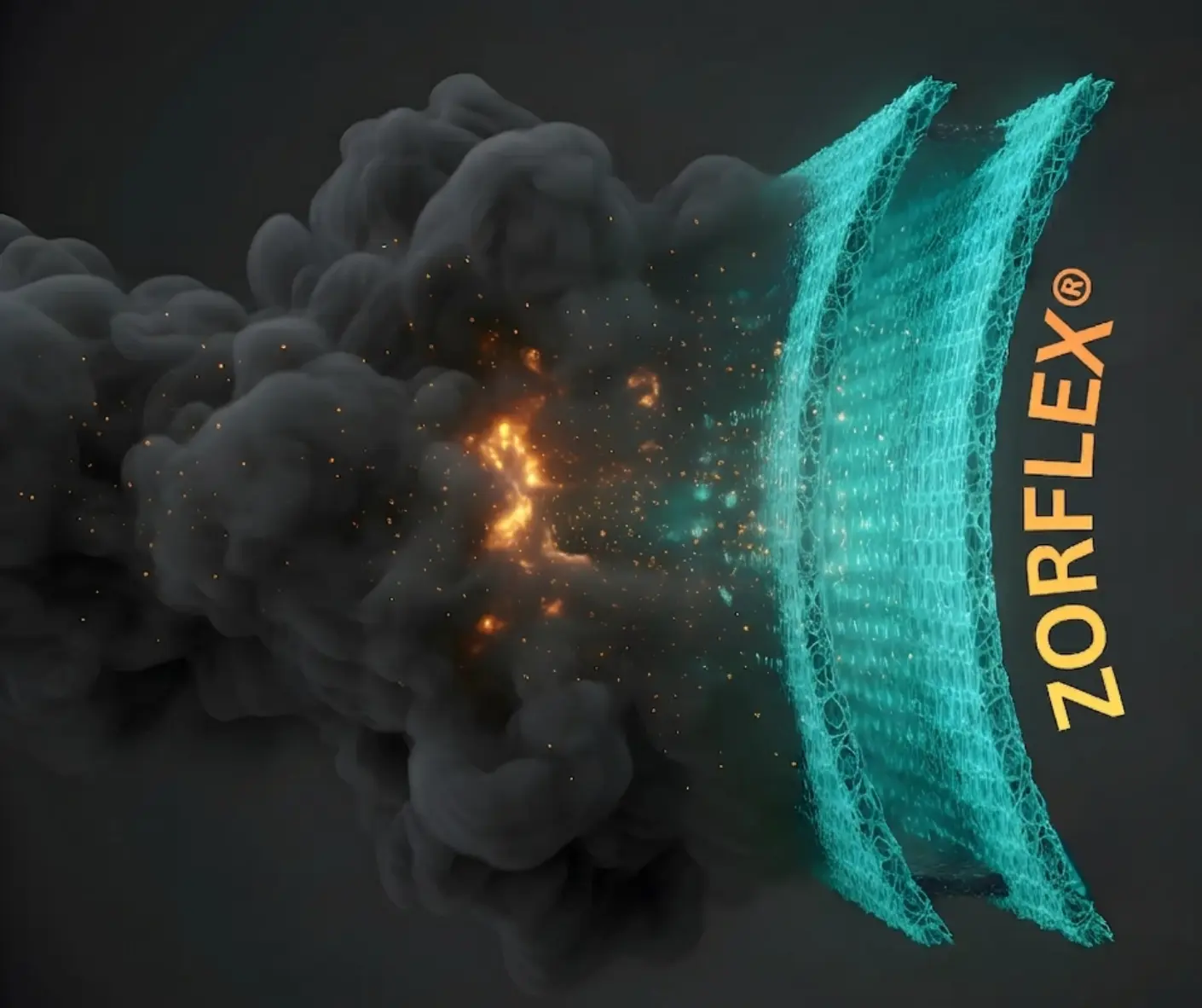 Geruchsneutralisierender medizinischer Zorflex Aktivkohle-Filter gegen unangenehme Gerüche.